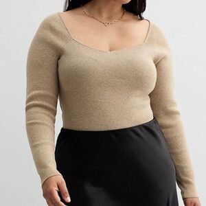 SO Beige Knit Bodysuit. Size 2X. NWT.